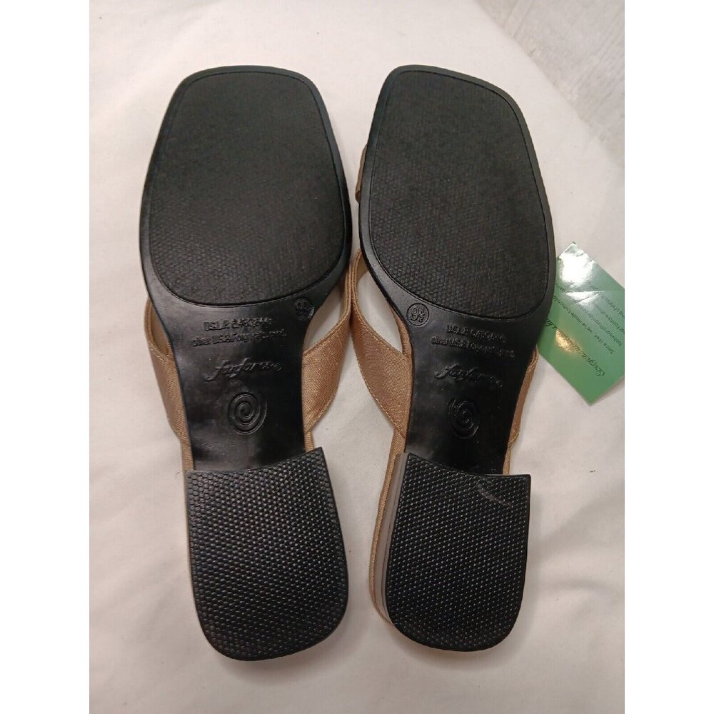 Fanfares Thai Womens 9.5 Dress Sandal Natural Tan Slide Slip On Knotted NEW - Picture 7 of 8